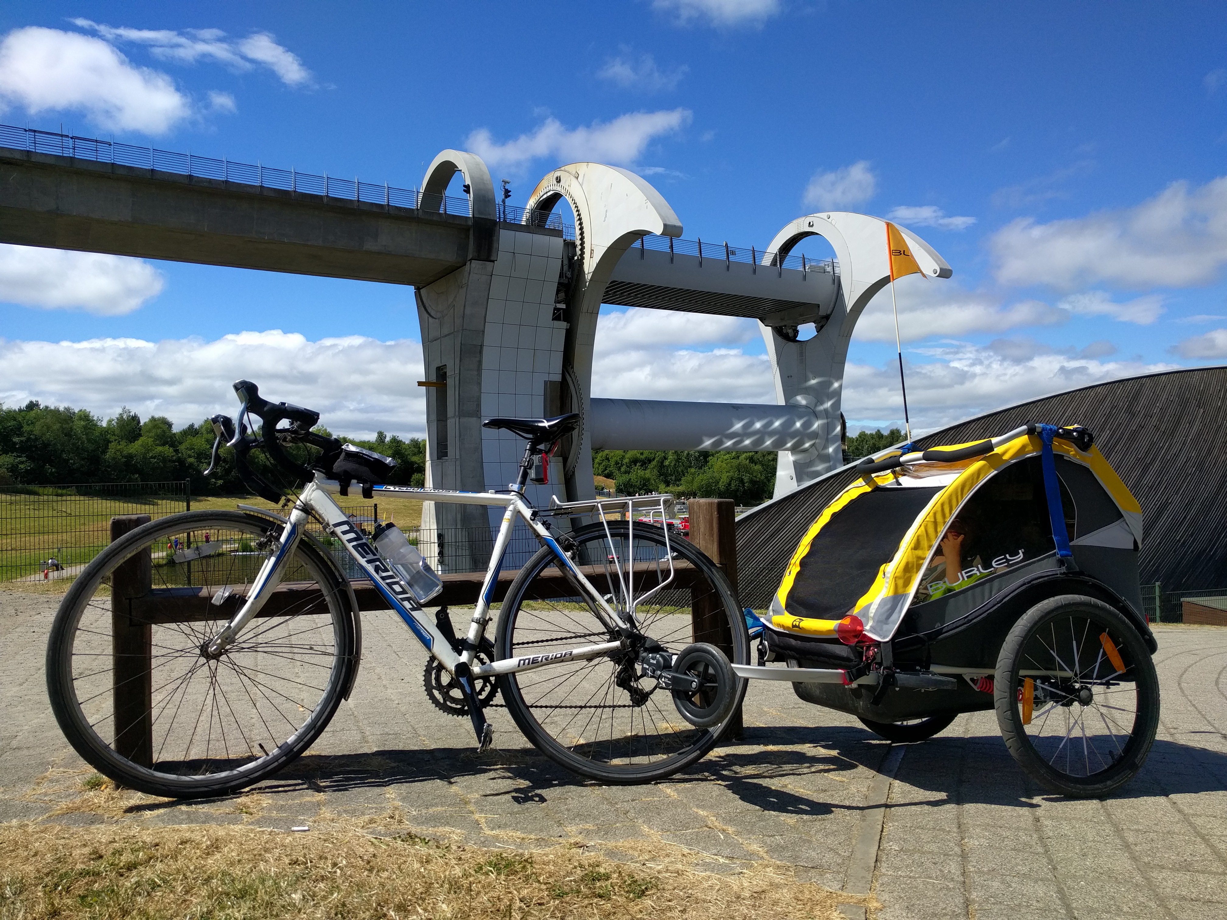 At the Falkirk Wheel Bike & Trailer at the Falkirk Wheel